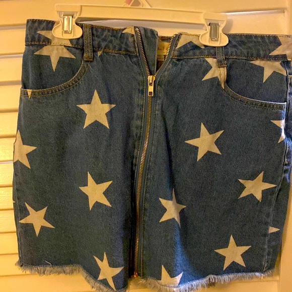 Altar’d State Jean Skirt with zipper medium - Picture 1 of 3